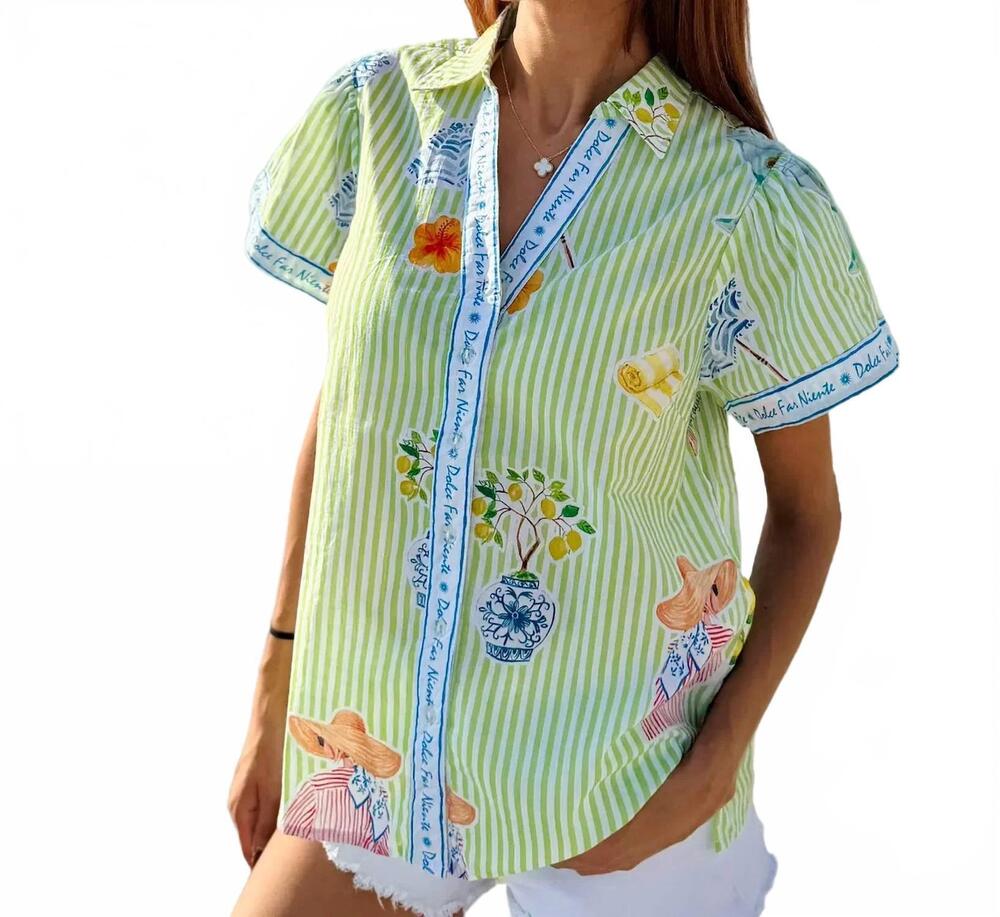 NEW ISLAPAYAL camille top in martini green